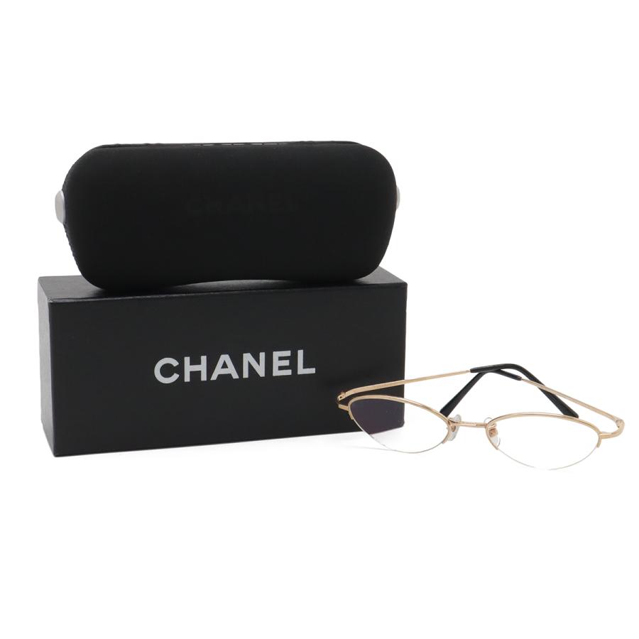 CHANEL シャネル ココマーク 眼鏡 伊達めがね メガネフレーム ハーフリム オーバルシェイプ 度入り クリア K18PG ピンクゴールド | CHANEL | 05