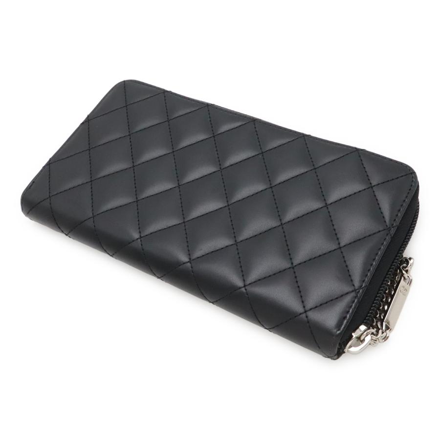 CHANEL シャネル カンボンライン ココマーク ラウンドファスナー 長財布 ソフトカーフ レザー エナメル ブラック 黒 ピンク A50078 | CHANEL | 01