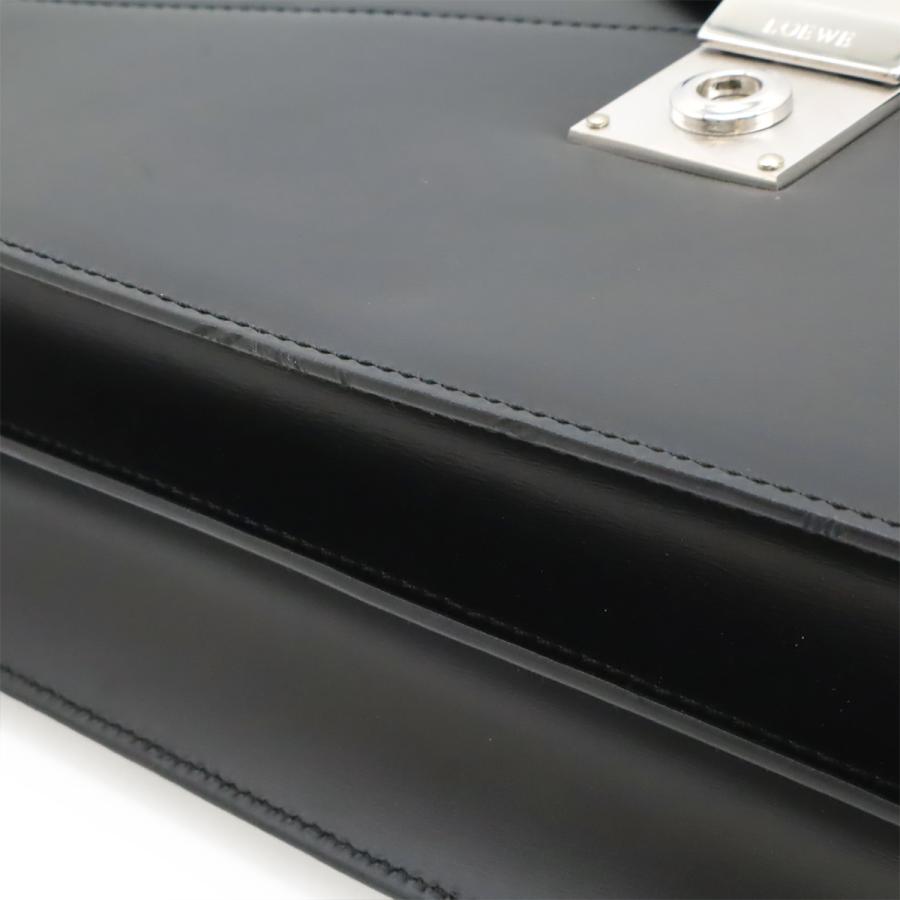 LOEWE ロエベ アナグラム ディプロマティコ ブリーフケース ビジネスバッグ 書類カバン レザー ブラック 黒 シルバー金具 | LOEWE | 03