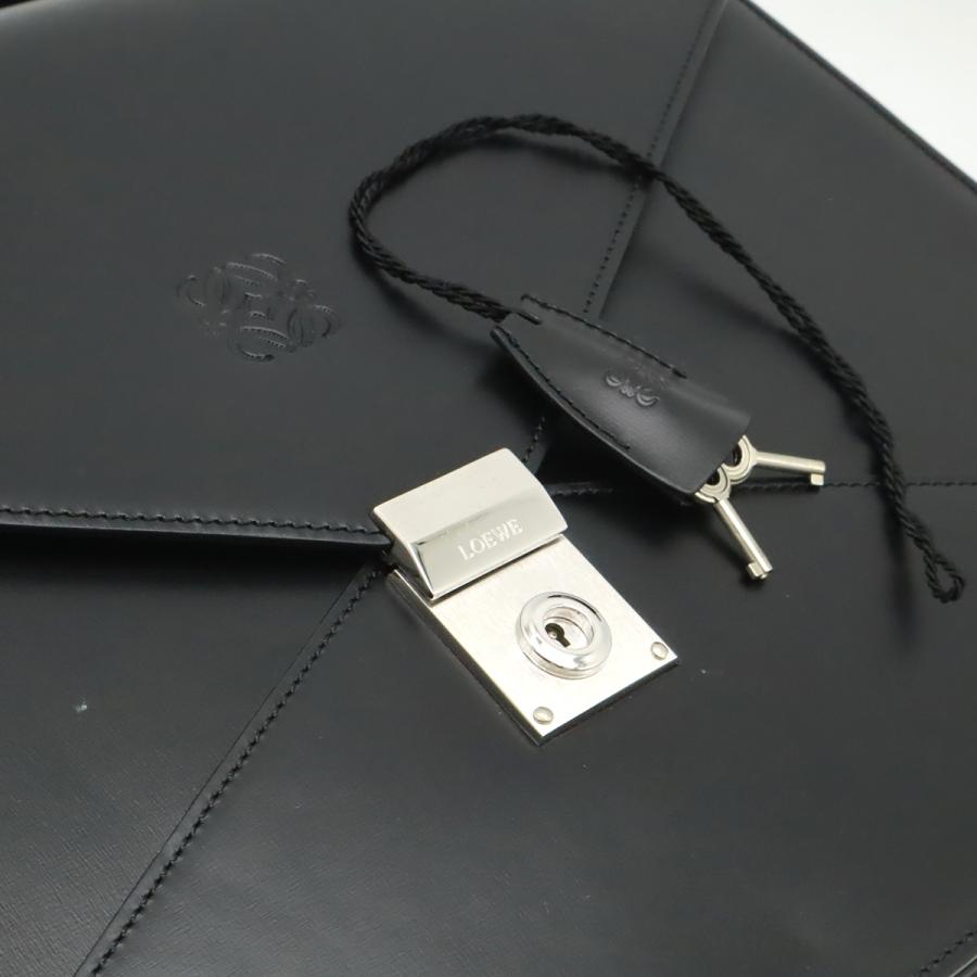 LOEWE ロエベ アナグラム ディプロマティコ ブリーフケース ビジネスバッグ 書類カバン レザー ブラック 黒 シルバー金具 | LOEWE | 08