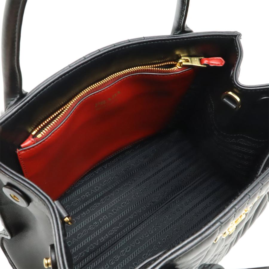 PRADA プラダ ダイアグラム ハンドバッグ レザー NERO 黒 ブラック ゴールド金具 ショルダーストラップ欠品 1BA156 | PRADA | 04