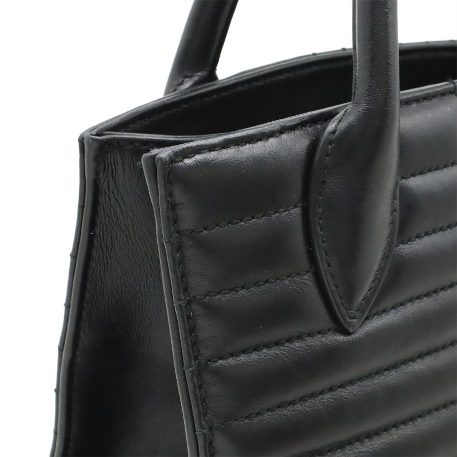 PRADA プラダ ダイアグラム ハンドバッグ レザー NERO 黒 ブラック ゴールド金具 ショルダーストラップ欠品 1BA156 | PRADA | 05