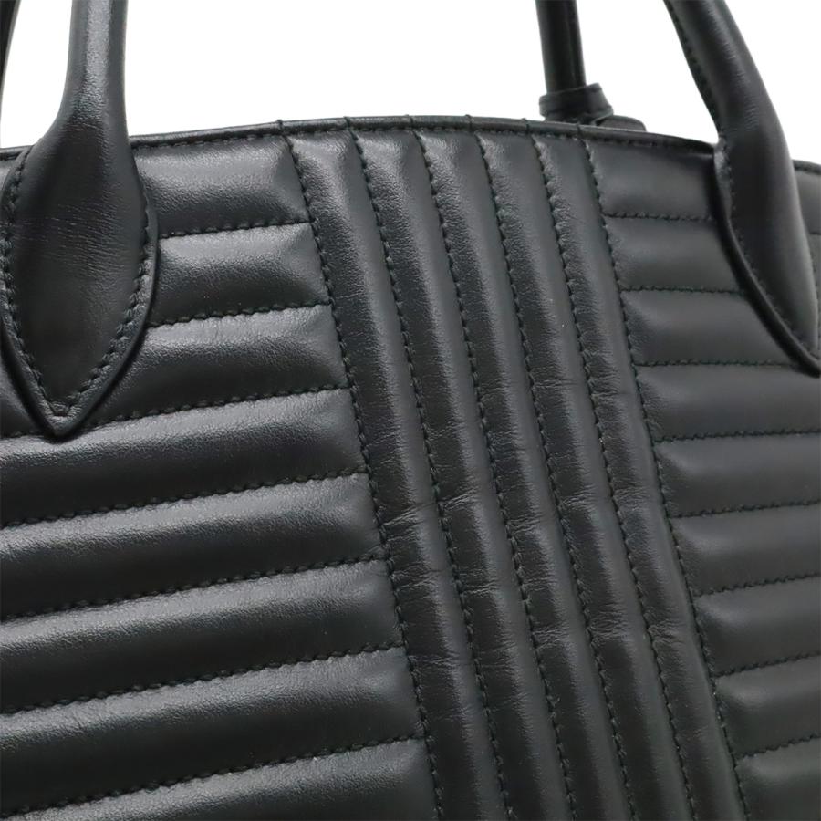 PRADA プラダ ダイアグラム ハンドバッグ レザー NERO 黒 ブラック ゴールド金具 ショルダーストラップ欠品 1BA156 | PRADA | 06