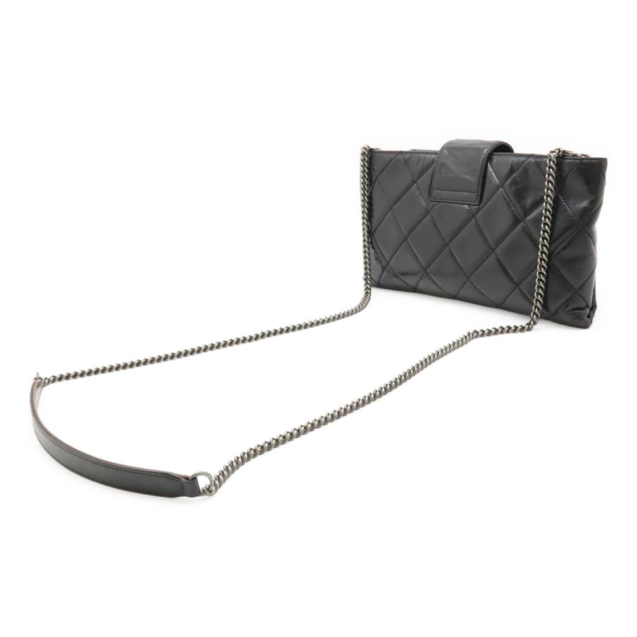 CHANEL シャネル ココプリーツ ココマーク ショルダーバッグ チェーンショルダー パーティーバッグ レザー ブラック 黒 シルバー金具 | CHANEL | 01