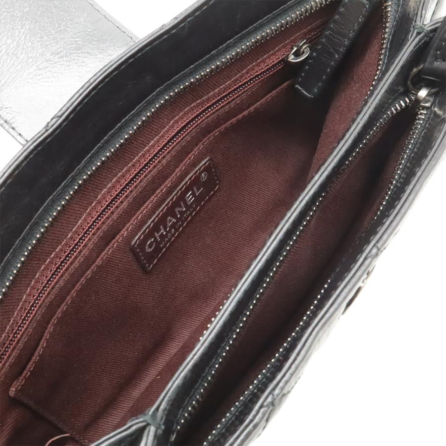CHANEL シャネル ココプリーツ ココマーク ショルダーバッグ チェーンショルダー パーティーバッグ レザー ブラック 黒 シルバー金具 | CHANEL | 06