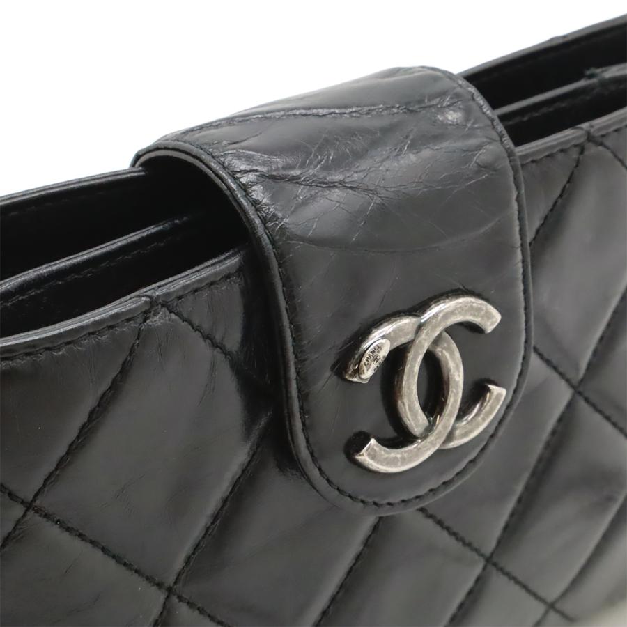 CHANEL シャネル ココプリーツ ココマーク ショルダーバッグ チェーンショルダー パーティーバッグ レザー ブラック 黒 シルバー金具 | CHANEL | 08