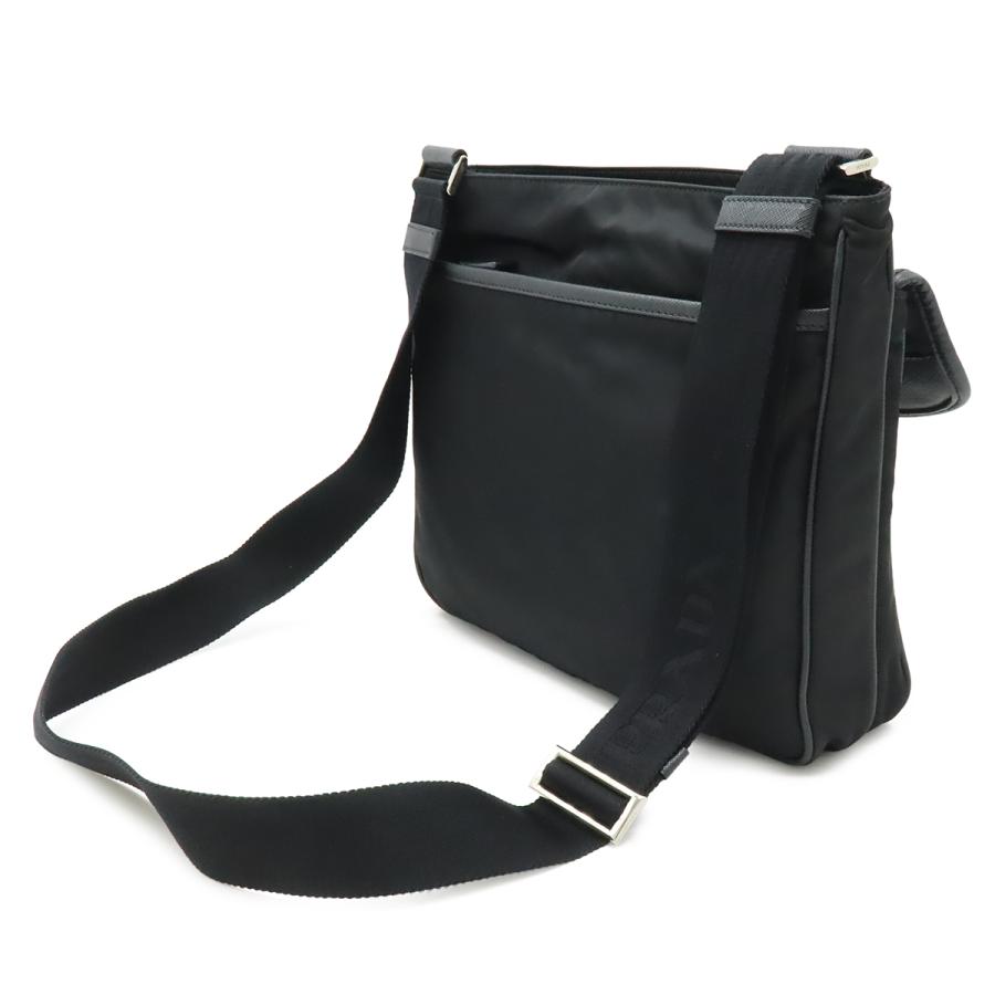 PRADA プラダ ショルダーバッグ 斜め掛け ナイロン レザー NERO ブラック 黒 シルバー金具 海外ブティック購入品 2VH269_1