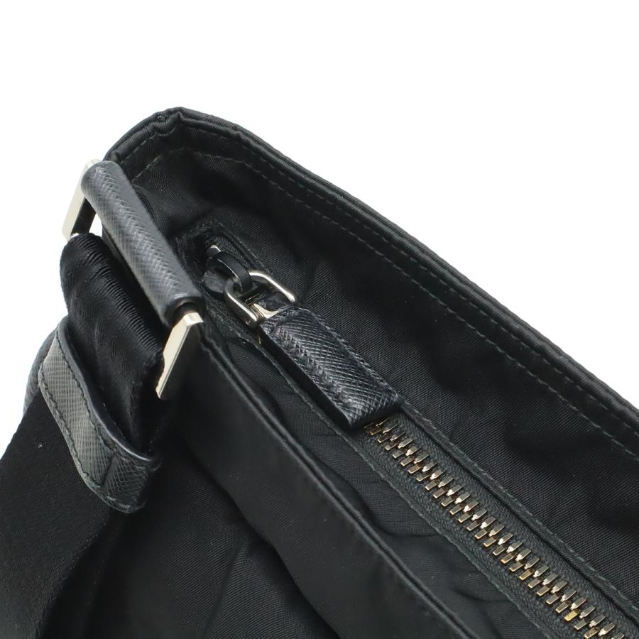 PRADA プラダ ショルダーバッグ 斜め掛け ナイロン レザー NERO ブラック 黒 シルバー金具 海外ブティック購入品 2VH269_3