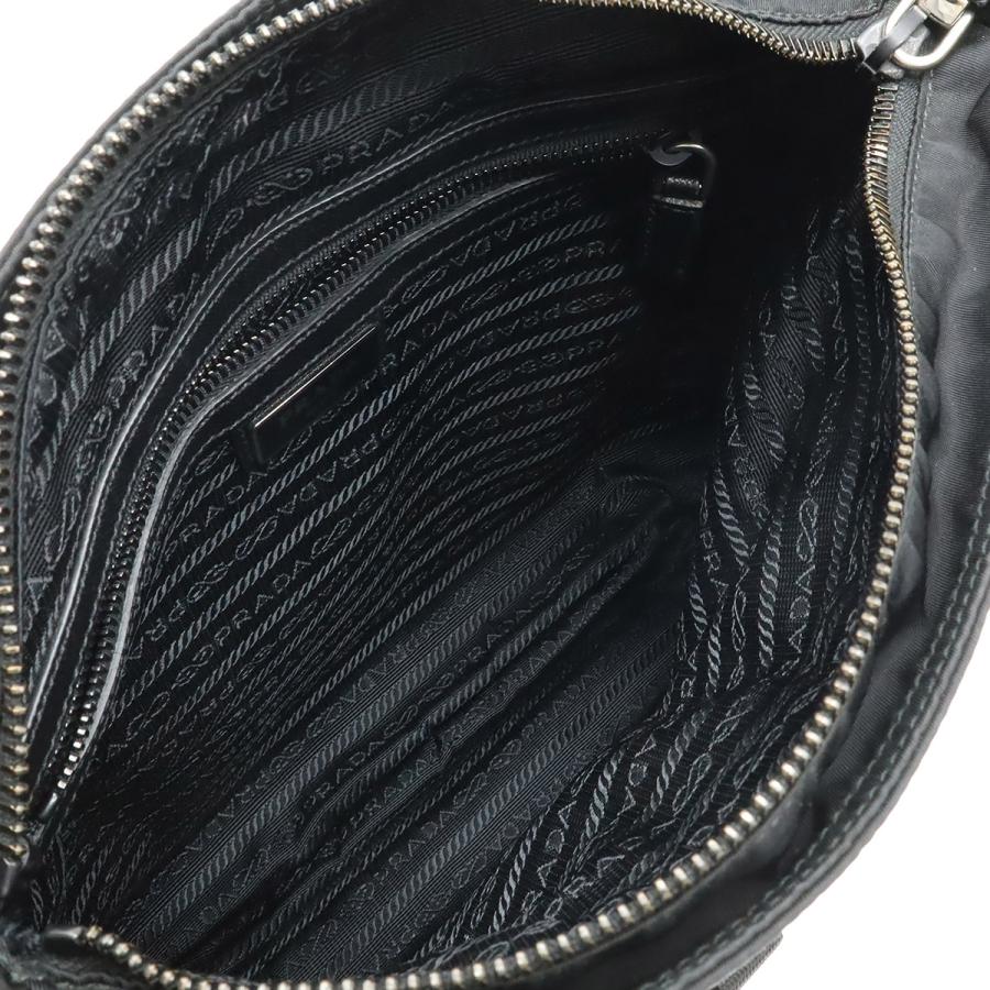 PRADA プラダ ショルダーバッグ 斜め掛け ナイロン レザー NERO ブラック 黒 シルバー金具 海外ブティック購入品 2VH269_4
