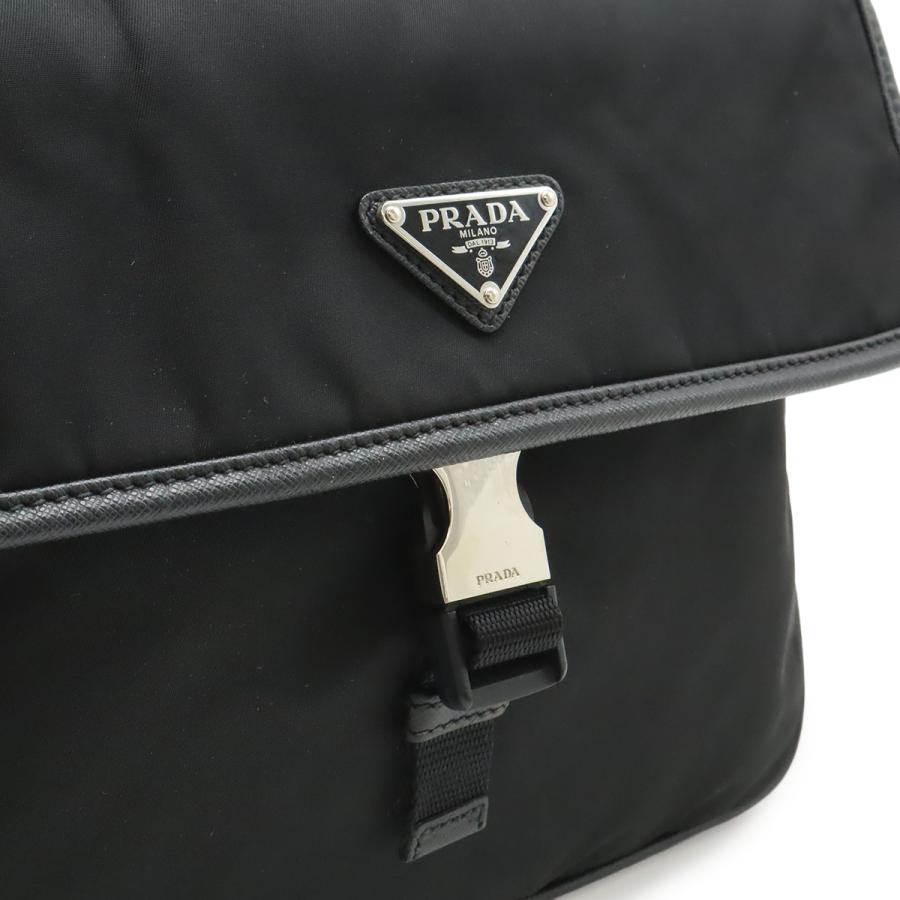 PRADA プラダ ショルダーバッグ 斜め掛け ナイロン レザー NERO ブラック 黒 シルバー金具 海外ブティック購入品 2VH269_7