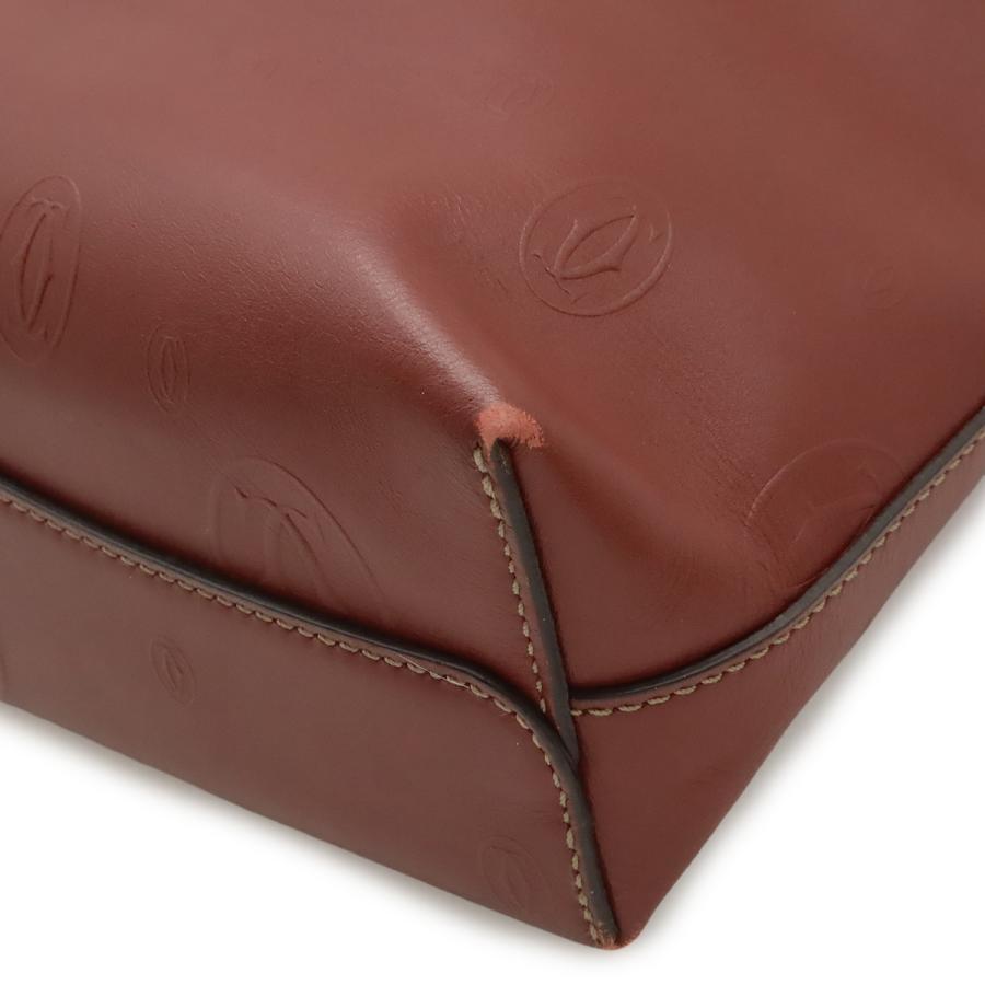 Cartier カルティエ ハッピーバースデー CCロゴ トートバッグ ショルダーバッグ 肩掛け レザー ボルドー ポーチ付き | Cartier | 02