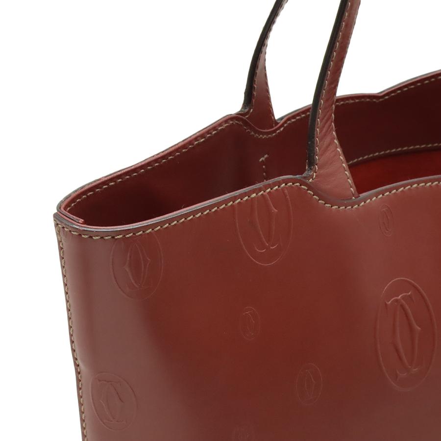 Cartier カルティエ ハッピーバースデー CCロゴ トートバッグ ショルダーバッグ 肩掛け レザー ボルドー ポーチ付き | Cartier | 04