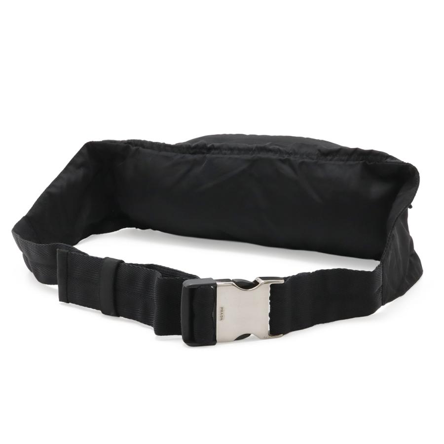 【美品】PRADA ウエストバッグ　三角ロゴ　黒　ナイロン PRADA（プラダ） トライアングルロゴ ウエストポーチ ウエストバッグ