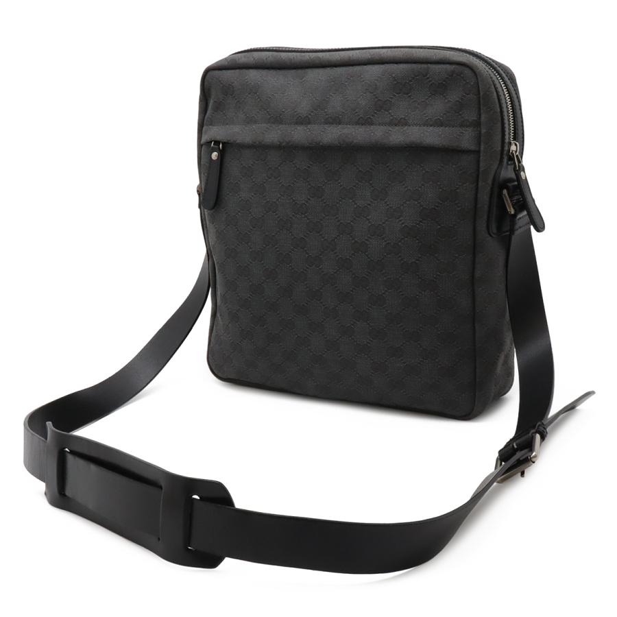GUCCI グッチ GGキャンバス ショルダーバッグ メッセンジャーバッグ 斜め掛け キャンバス レザー ダークグレー ブラック 黒 223703 | GUCCI | 01