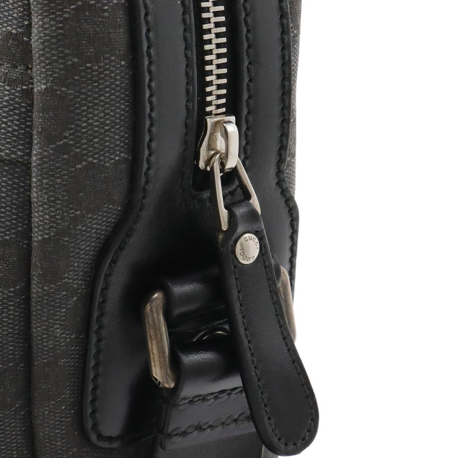 GUCCI グッチ GGキャンバス ショルダーバッグ メッセンジャーバッグ 斜め掛け キャンバス レザー ダークグレー ブラック 黒 223703 | GUCCI | 03