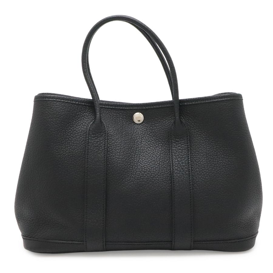 HERMES エルメス ガーデンパーティTPM トートバッグ ハンドバッグ ネゴンダ レザー ノワール ブラック 黒 シルバー金具 □L刻印 | HERMES
