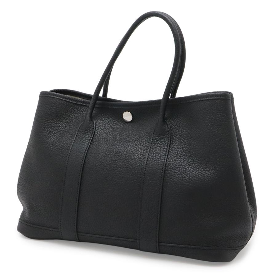 HERMES エルメス ガーデンパーティTPM トートバッグ ハンドバッグ ネゴンダ レザー ノワール ブラック 黒 シルバー金具 □L刻印 | HERMES | 01
