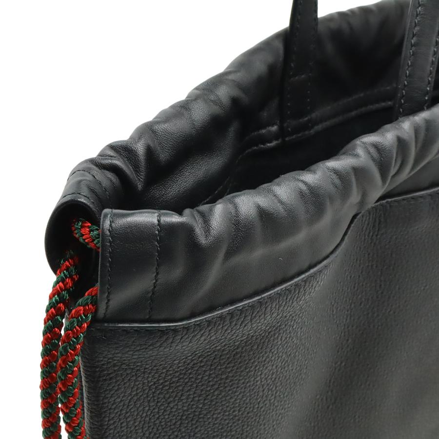 GUCCI グッチ グッチプリント ドローストリング バックパック リュックサック 2WAY トートバッグ 巾着型 レザー ブラック 黒 494053 | GUCCI | 03
