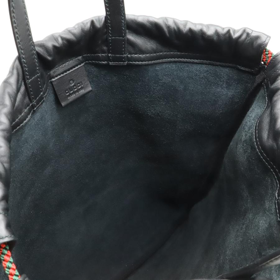 GUCCI グッチ グッチプリント ドローストリング バックパック リュックサック 2WAY トートバッグ 巾着型 レザー ブラック 黒 494053 | GUCCI | 06