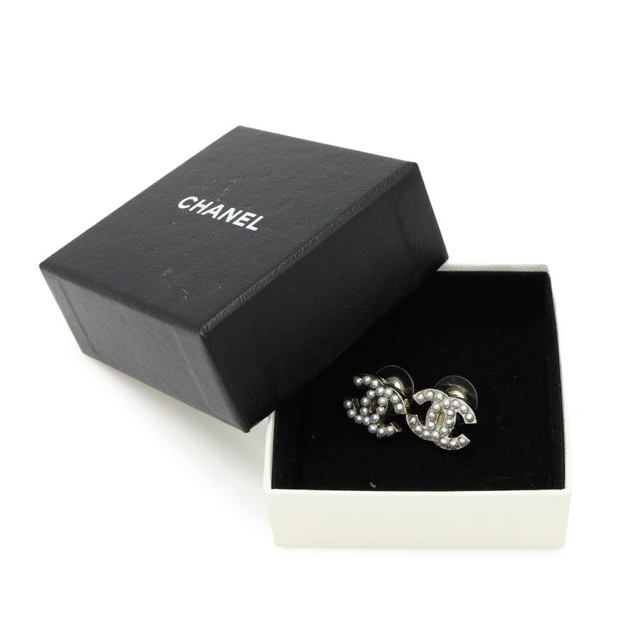 CHANEL シャネル ココマーク パールピアス メタル フェイクパール ホワイト 09V シルバー金具 | CHANEL | 05