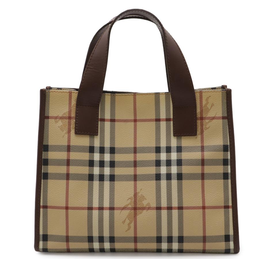 BURBERRY バーバリー ノバチェック チェック柄 ハンドバッグ トートバッグ PVC レザー ベージュ ブラウン 茶 | BURBERRY