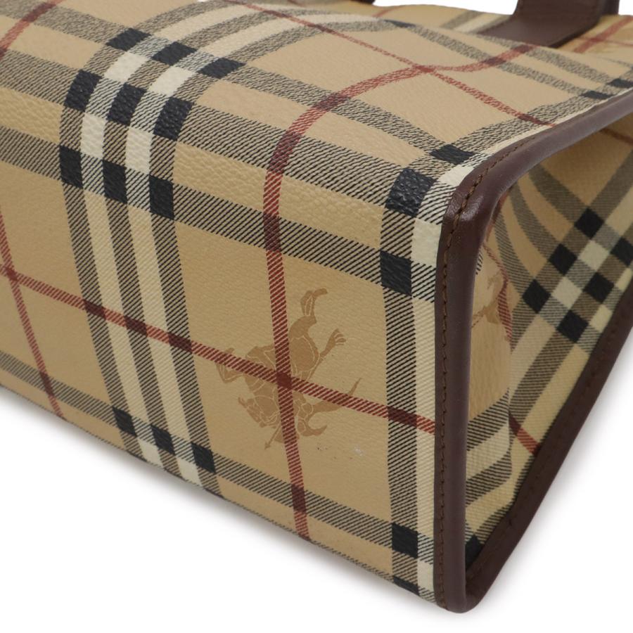 BURBERRY バーバリー ノバチェック チェック柄 ハンドバッグ トートバッグ PVC レザー ベージュ ブラウン 茶 | BURBERRY | 02