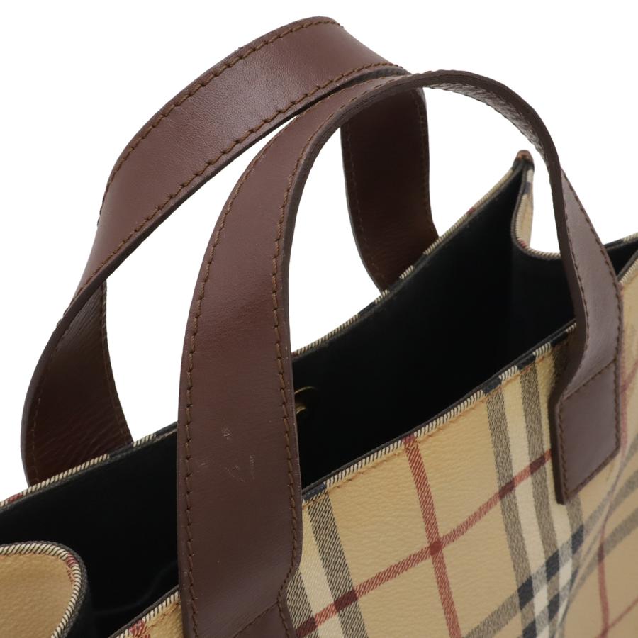 BURBERRY バーバリー ノバチェック チェック柄 ハンドバッグ トートバッグ PVC レザー ベージュ ブラウン 茶 | BURBERRY | 03