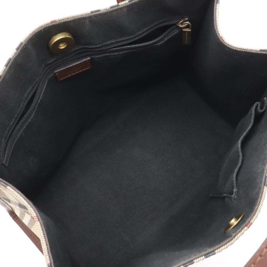 BURBERRY バーバリー ノバチェック チェック柄 ハンドバッグ トートバッグ PVC レザー ベージュ ブラウン 茶 | BURBERRY | 04