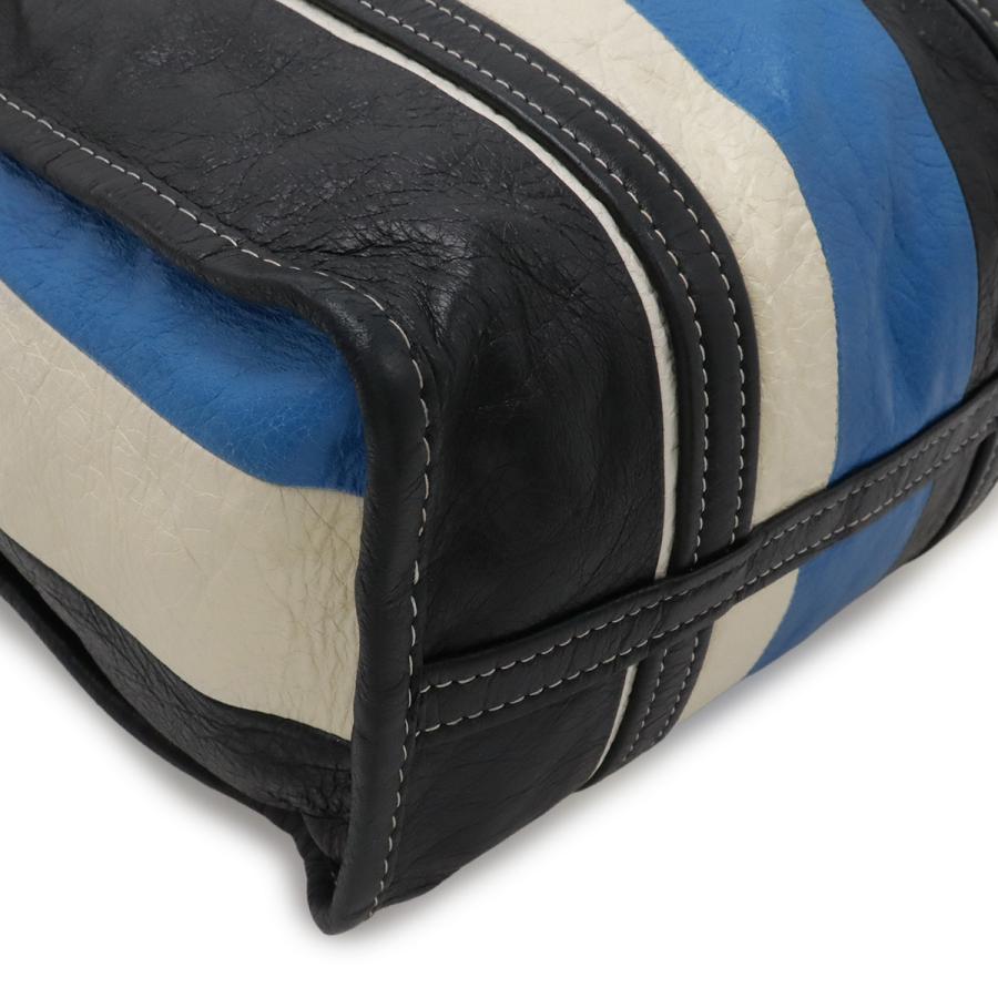 BALENCIAGA バレンシアガ バザール ショッパー トートバッグ 2WAY ショルダーバッグ 斜め掛け レザー ストライプ ブラック ホワイト | BALENCIAGA | 02