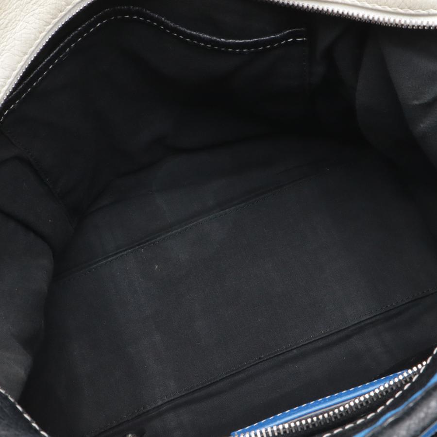 BALENCIAGA バレンシアガ バザール ショッパー トートバッグ 2WAY ショルダーバッグ 斜め掛け レザー ストライプ ブラック ホワイト | BALENCIAGA | 06