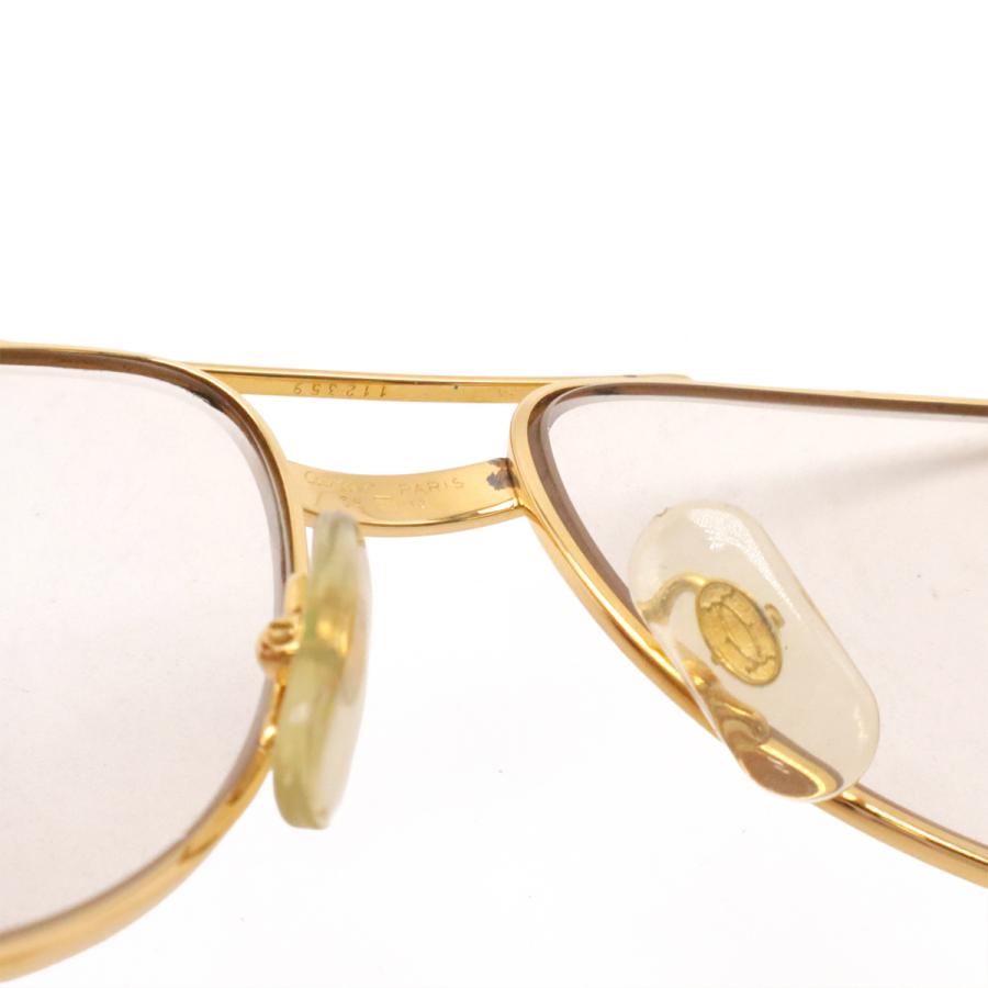 Cartier カルティエ サントス ダブルブリッジ ツーブリッジ ティアドロップ 眼鏡 めがね メガネフレーム 度入り クリア ゴールド金具 | Cartier | 03