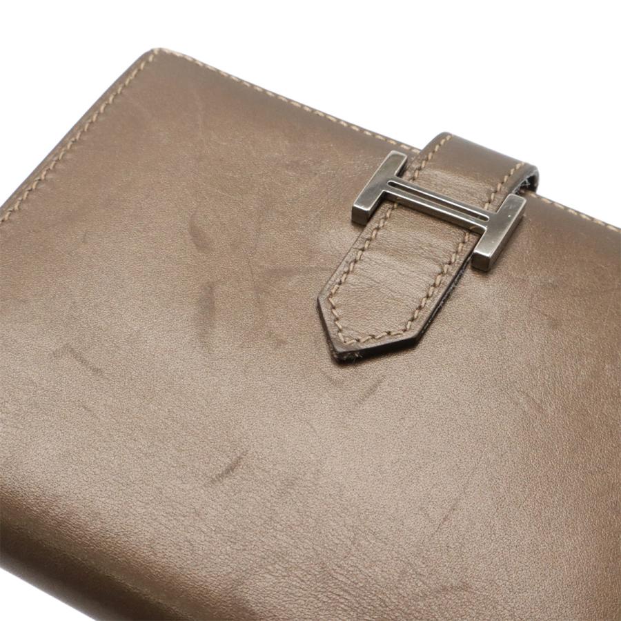 HERMES エルメス ベアンコンパクト 2つ折り財布 二つ折り財布 ヴォーミロワ レザー メタリック ブロンズ シルバー金具 □H刻印 ソルド品 | HERMES | 03