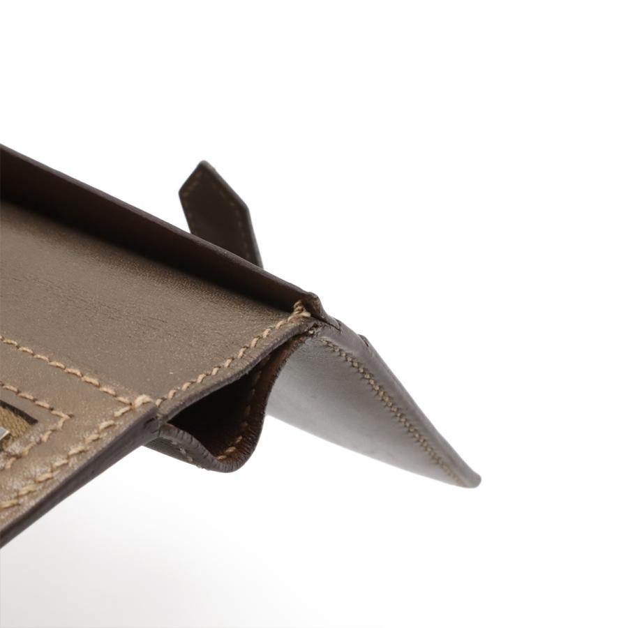 HERMES エルメス ベアンコンパクト 2つ折り財布 二つ折り財布 ヴォーミロワ レザー メタリック ブロンズ シルバー金具 □H刻印 ソルド品 | HERMES | 05