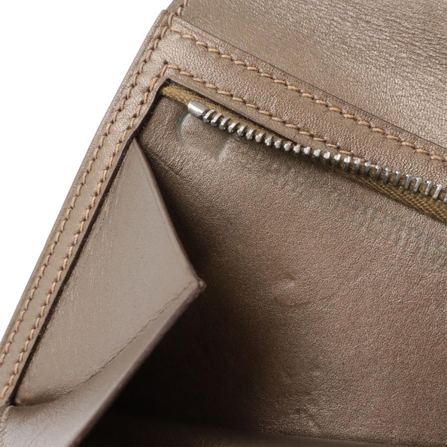 HERMES エルメス ベアンコンパクト 2つ折り財布 二つ折り財布 ヴォーミロワ レザー メタリック ブロンズ シルバー金具 □H刻印 ソルド品 | HERMES | 08