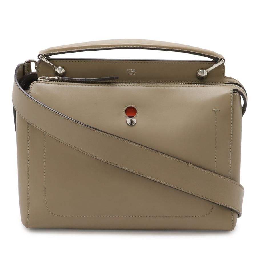 FENDI フェンディ ドットコム ハンドバッグ 2WAY ショルダーバッグ セミショルダー レザー グレージュ ポーチ付き 8BN293 | FENDI