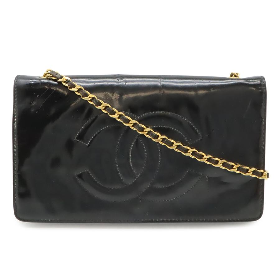 CHANEL シャネル ココマーク チェーンウォレット ショルダーバッグ ポシェット 斜め掛け エナメル パテントレザー レザー ゴールド金具 | CHANEL