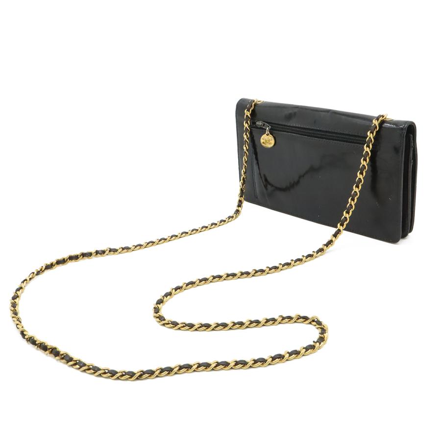 CHANEL シャネル ココマーク チェーンウォレット ショルダーバッグ ポシェット 斜め掛け エナメル パテントレザー レザー ゴールド金具 | CHANEL | 01