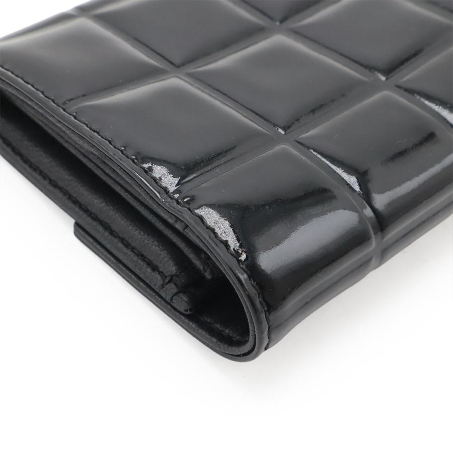 CHANEL シャネル チョコバー コインケース 小銭入れ コインパース エナメル パテントレザー ブラック 黒 シルバー金具 | CHANEL | 02