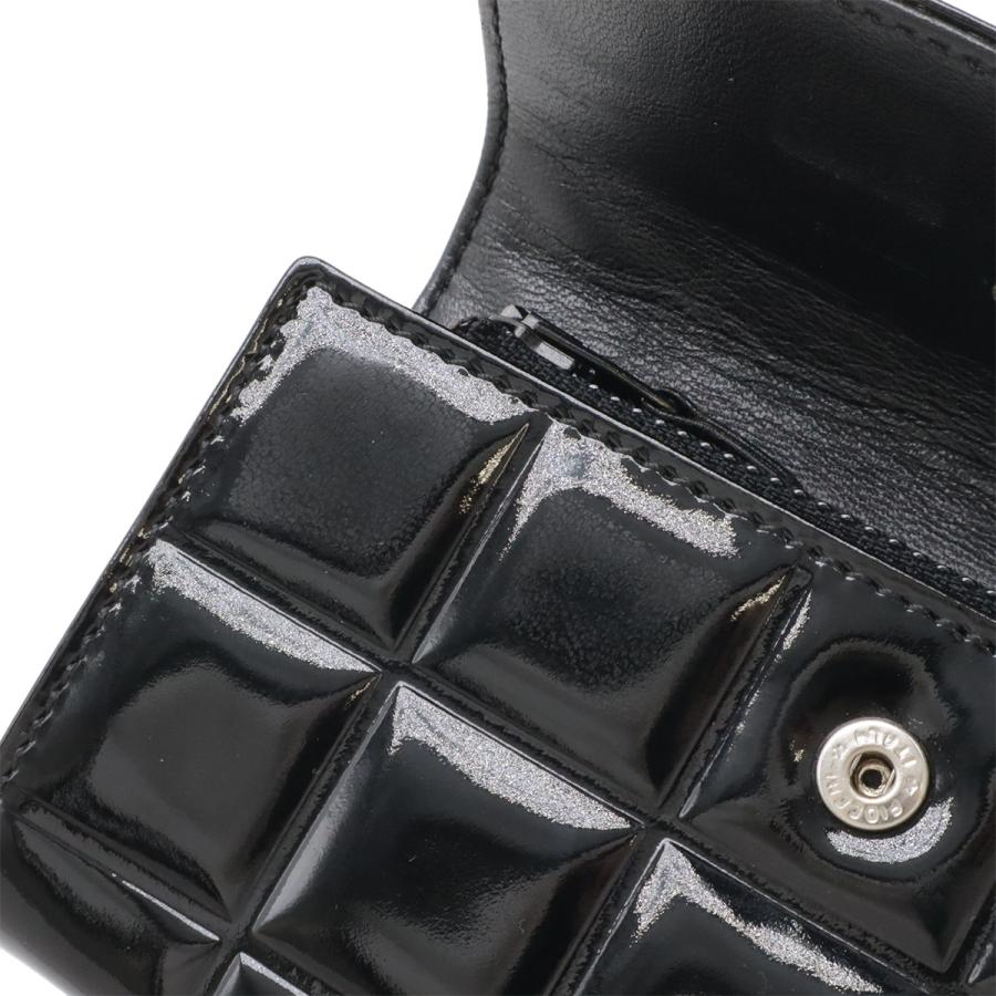 CHANEL シャネル チョコバー コインケース 小銭入れ コインパース エナメル パテントレザー ブラック 黒 シルバー金具 | CHANEL | 07