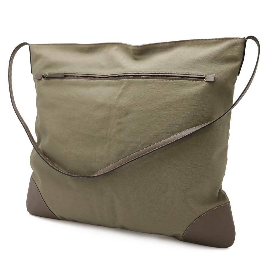 PRADA プラダ トートバッグ 三角ロゴ キャンバス レザー カーキ系 大容量 PRADA（プラダ） トライアングルロゴ トートバッグ ビッグトート