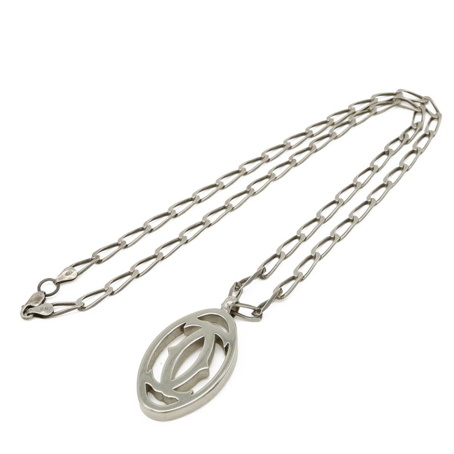 Cartier カルティエ 2Cモチーフ 2Cロゴ ペンダントトップ ヘッド チャーム ネックレス シルバー チェーン社外品 | Cartier | 04