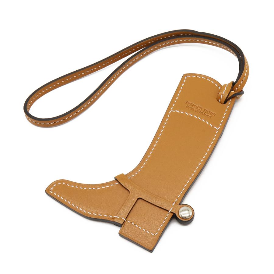 HERMES エルメス パドック ボット バッグチャーム ブーツモチーフ 靴 ヴォーバトラー ヴォースイフト レザー ナチュラルサブレ ブラウン | HERMES | 01