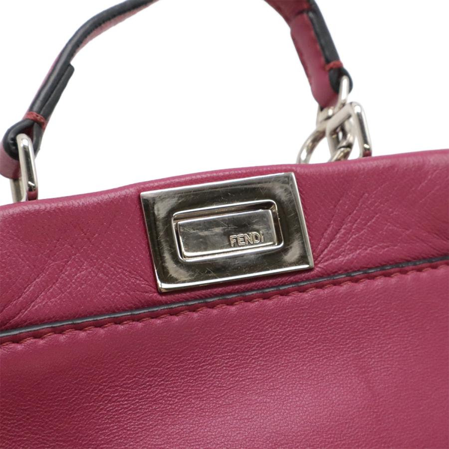 FENDI フェンディ マイクロ ピーカブー ハンドバッグ ミニバッグ 2WAY ショルダーバッグ 斜め掛け レザー ローズパープル シルバー金具 | FENDI | 04