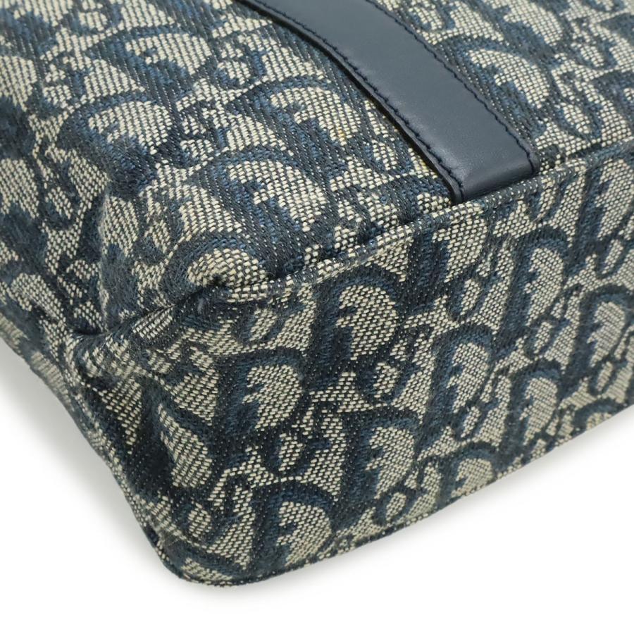 Christian Dior クリスチャン ディオール トロッター ハンドバッグ トートバッグ ジャガードキャンバス レザー ネイビー 紺 ゴールド金具 | Christian Dior | 02
