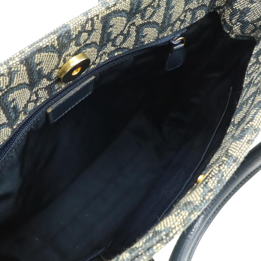 Christian Dior クリスチャン ディオール トロッター ハンドバッグ トートバッグ ジャガードキャンバス レザー ネイビー 紺 ゴールド金具 | Christian Dior | 05