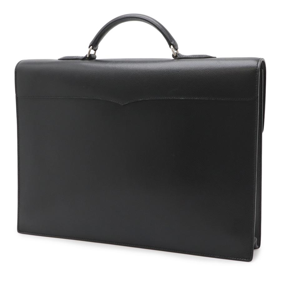 HERMES エルメス テリル ビジネスバッグ ブリーフケース 書類カバン レザー ブラック 黒 シルバー金具 □H刻印 | HERMES | 01
