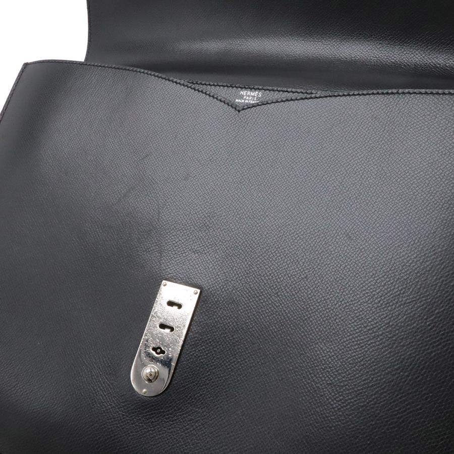 HERMES エルメス テリル ビジネスバッグ ブリーフケース 書類カバン レザー ブラック 黒 シルバー金具 □H刻印 | HERMES | 08