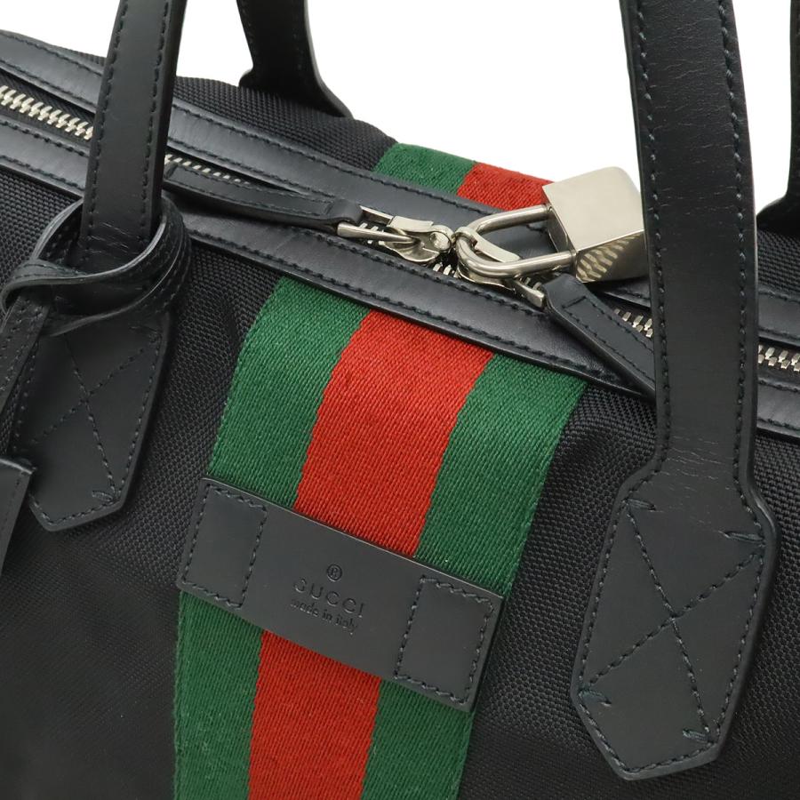 GUCCI グッチ ウェブストライプ シェリーライン トートバッグ ラージトート ショルダーバッグ ナイロン レザー ブラック 黒 | GUCCI | 04