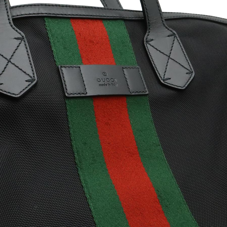 GUCCI グッチ ウェブストライプ シェリーライン トートバッグ ラージトート ショルダーバッグ ナイロン レザー ブラック 黒 | GUCCI | 08