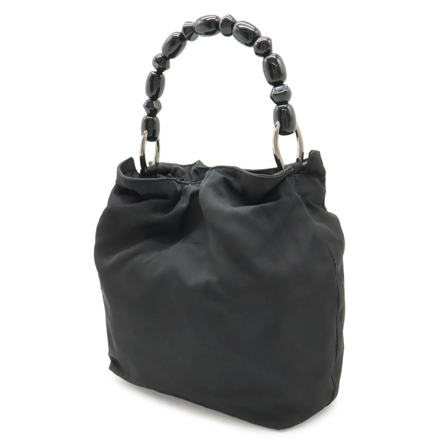 【美品】Christian Dior ハンドバッグ　マリスパール　黒　ナイロン Christian Dior（クリスチャン・ディオール） クリスチャン ディオール